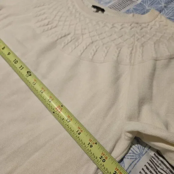 Talbots Cashmere blend Cream Scoop Neck Sweater Size XL casual - Picture 7 of 9